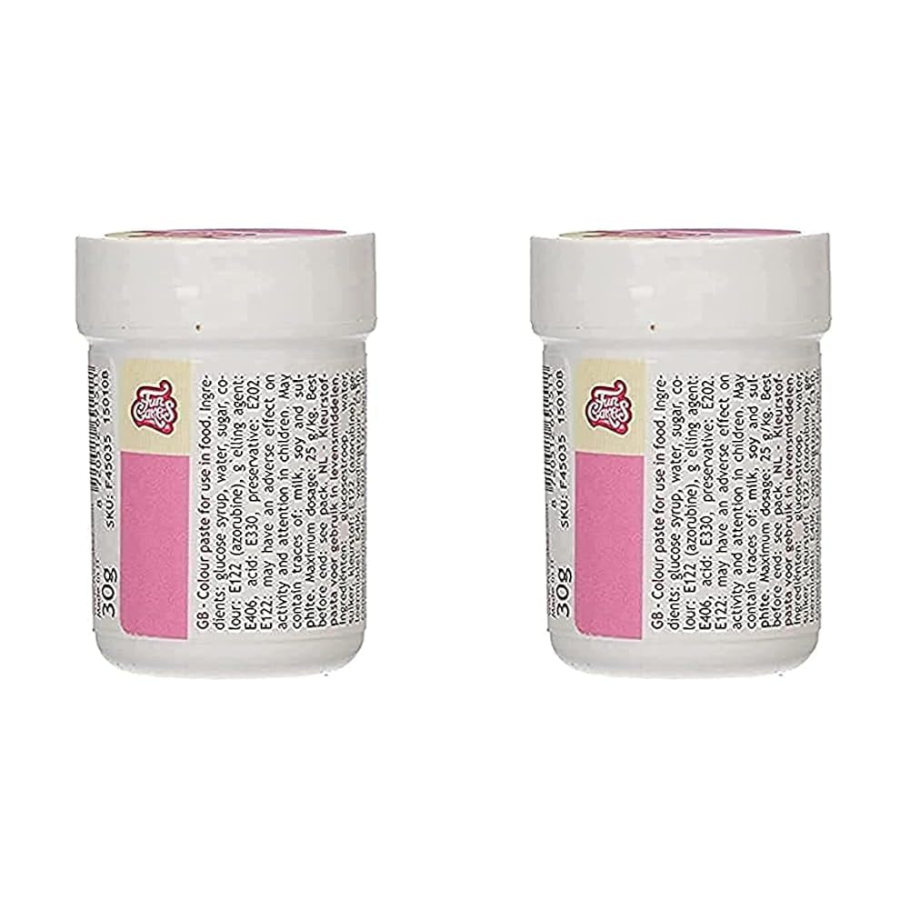 Colorante alimentare concentrato Funcakes Paste Color Rosa; per pasta, panna, fondente, marzapane, pasta, pasta da modellare e pasta per fiori. Halal e Kosher. 30 g