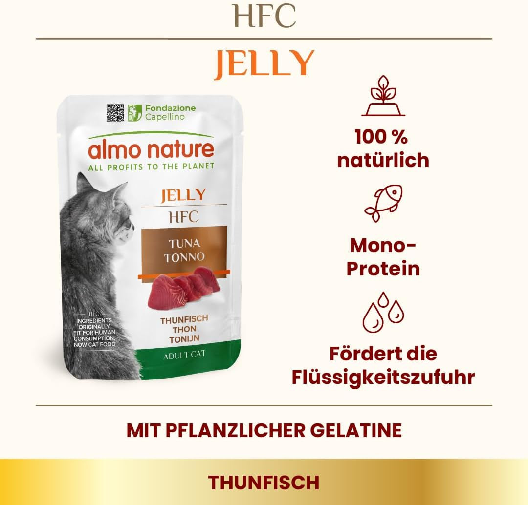 Almo Nature HFC Jelly cibo umido per gatti - con tonno, confezione da 24 (24 x 55g)