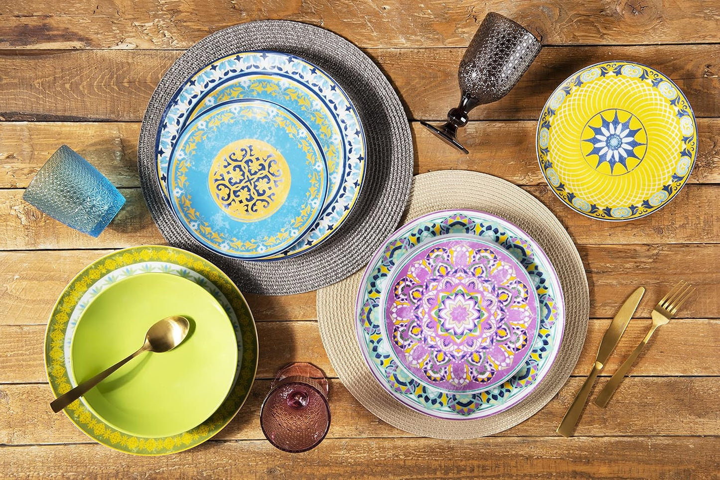 Servizio tavola Excelsa ETNO Chic, porcellana, multicolore, 21 pezzi