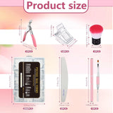 Set di 288 forme per unghie doppie, set per nail art a doppia forma, 12 forme per estensione unghie, forme per unghie in gel, adatte per principianti e manicure