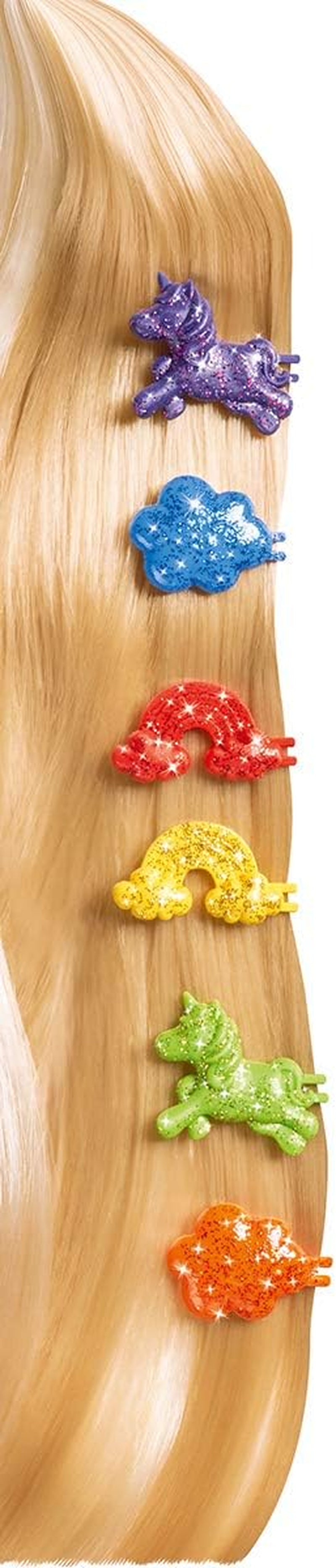 Simba Steffi Love Doll con capelli XXL / Abito con paillettes arcobaleno e capelli super lunghi / Include clip e pettine / 29 cm / Per bambini dai 3 anni in su