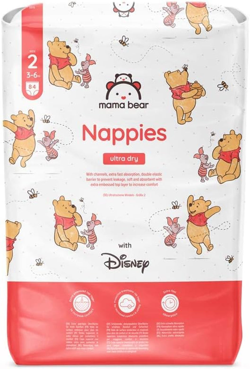 Marchio Amazon: Mama Bear Disney Pannolini Ultra Dry, taglia 3 (4-9 kg) - Scatola mensile, bianco, 172 pezzi (2 confezioni da 86)