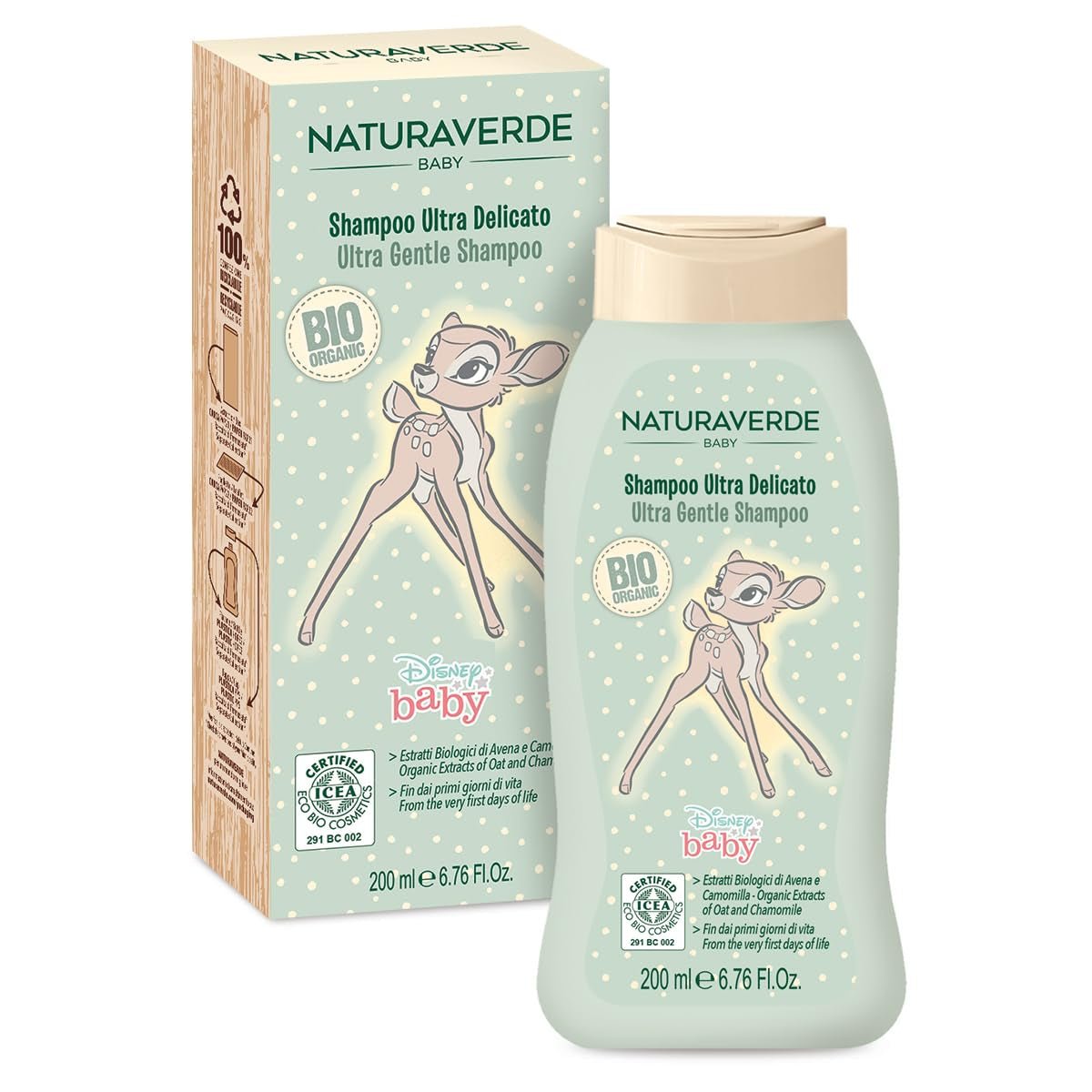 | Baby-BIO-Disney-Shampoo Ultra Delicato, 6x 200ml Bambini - Bagno e Cura della Pelle Naty Shop