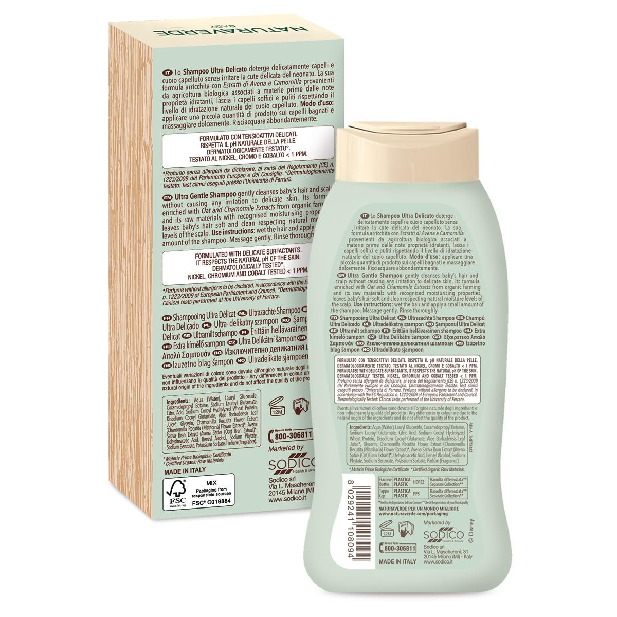 | Baby-BIO-Disney-Shampoo Ultra Delicato, 6x 200ml Bambini - Bagno e Cura della Pelle Naty Shop