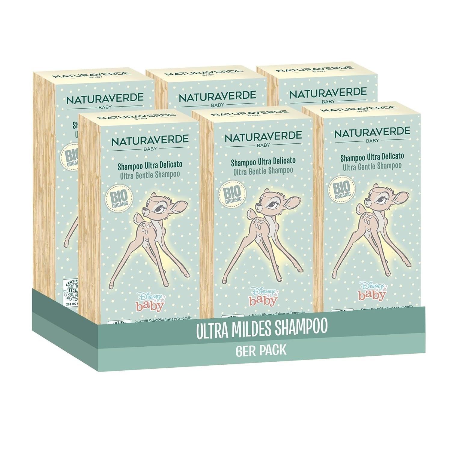 | Baby-BIO-Disney-Shampoo Ultra Delicato, 6x 200ml Bambini - Bagno e Cura della Pelle Naty Shop Titolo predefinito