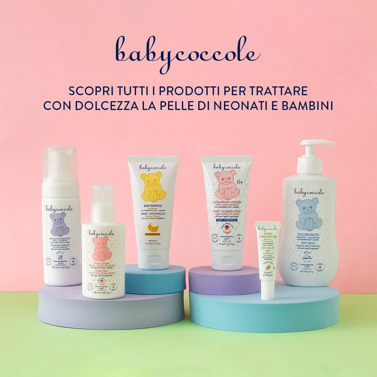 Babycoccole bagno shampoo per neonati e bambini, con estratti di fiori di loto e ingredienti naturali, per pelli sensibili, 250 ml Bambini - Bagno e Cura della Pelle Naty Shop