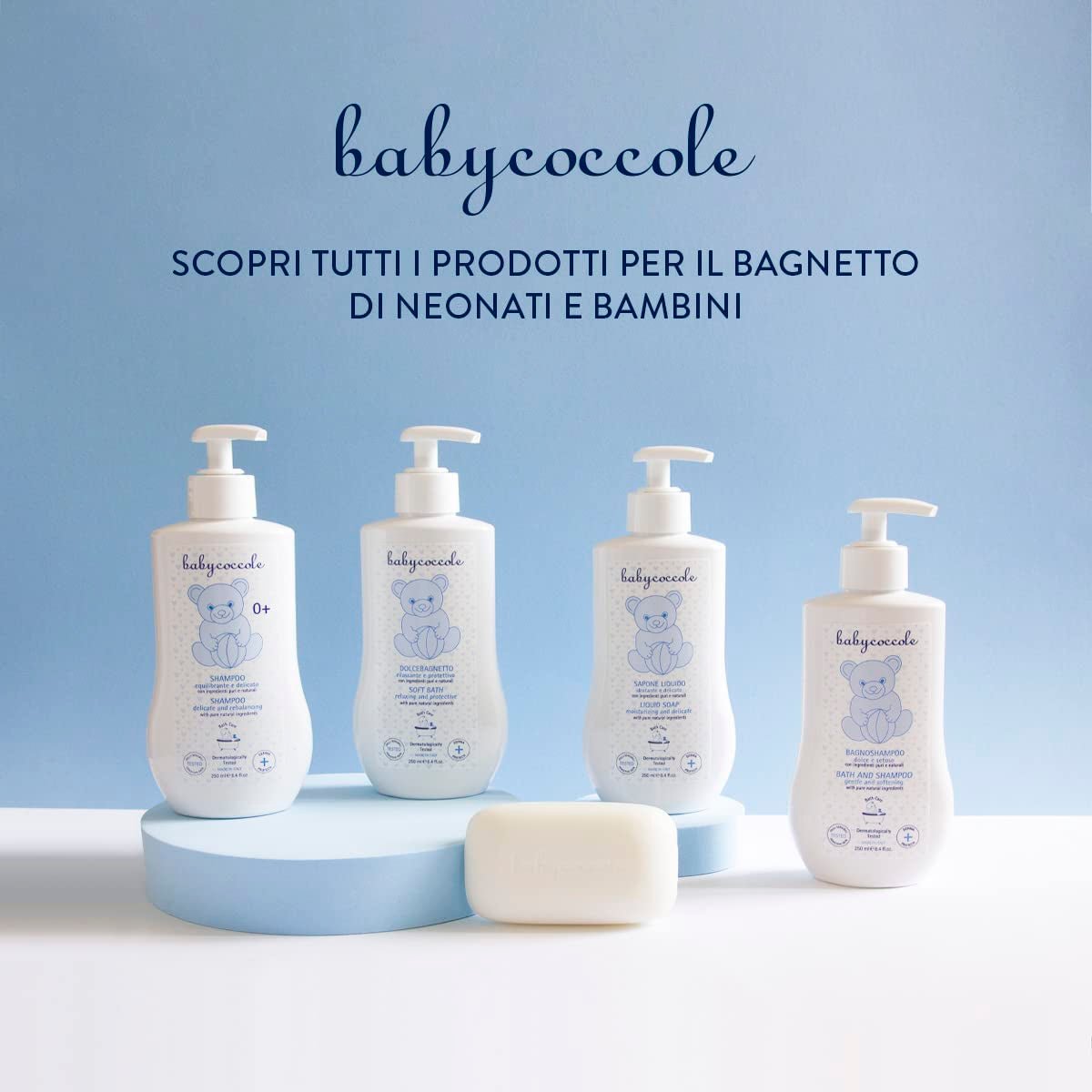 Babycoccole bagno shampoo per neonati e bambini, con estratti di fiori di loto e ingredienti naturali, per pelli sensibili, 250 ml Bambini - Bagno e Cura della Pelle Naty Shop