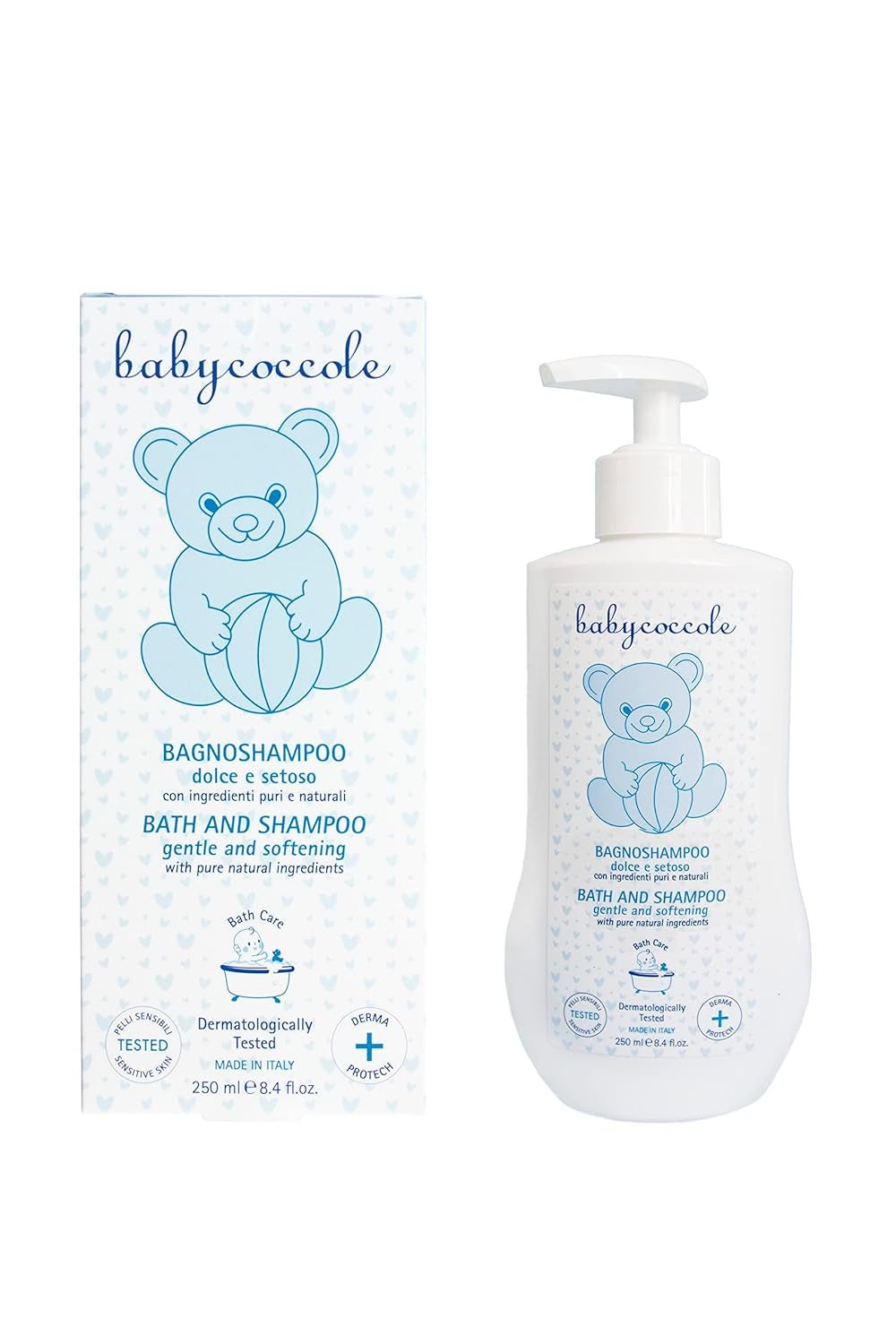 Babycoccole bagno shampoo per neonati e bambini, con estratti di fiori di loto e ingredienti naturali, per pelli sensibili, 250 ml Bambini - Bagno e Cura della Pelle Naty Shop 250 Ml (1 confezione)