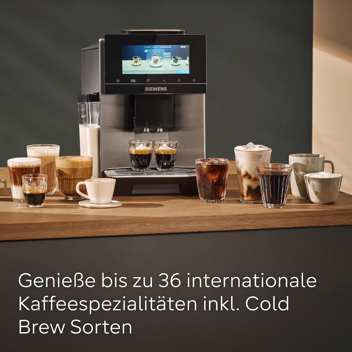 Siemens EQ900 TQ903D03 Macchina per caffè espresso automatica, Controllo app, Display touch intuitivo, Modalità Barista, AromaBoost, Riduzione del rumore, Macinacaffè Premium, Pulizia automatica a vapore, 1500 W, Acciaio inossidabile