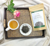 Tè al gelsomino sfuso 100 g, Tè verde ai fiori di gelsomino aromatizzato naturalmente, Tè verde al gelsomino con un pronunciato sapore di gelsomino, Tè verde Teaclub