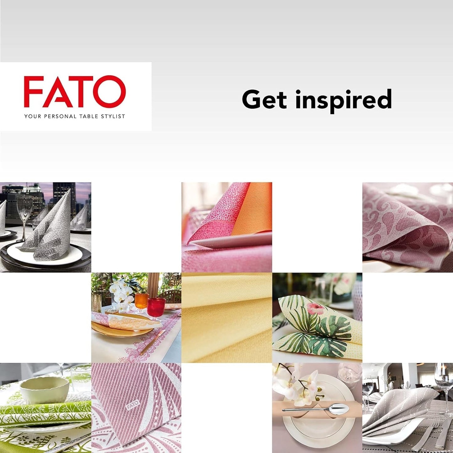 Fato - Tovaglioli Carta Dry, Airlaid, Effetto Tela, Confezione da 50 Tovaglioli, Misura 40X40 Piegati in 4, Colore Nero