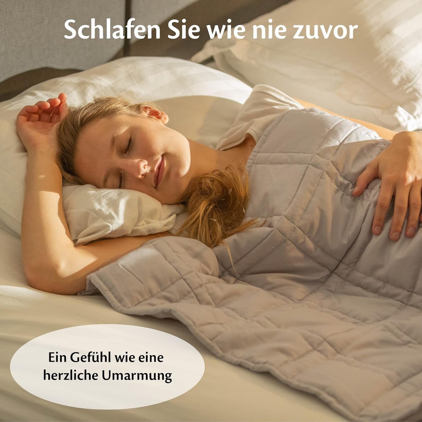 Coperta ponderata 135X200 7Kg - Coperta per terapia antistress - Coperta pesante 100% cotone - Coperta per un sonno profondo e un migliore recupero - Coperta ponderata - per uomini e donne da 55-85Kg Letti e Coperte Beuche den Ella-Store