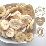Banane liofilizzate | Confezione 120g Banane secche senza zucchero | Banana liofilizzata | Banane con frutta secca | Banane fresche liofilizzate | Fette di banana liofilizzata Naty Shop prodotti disidratati