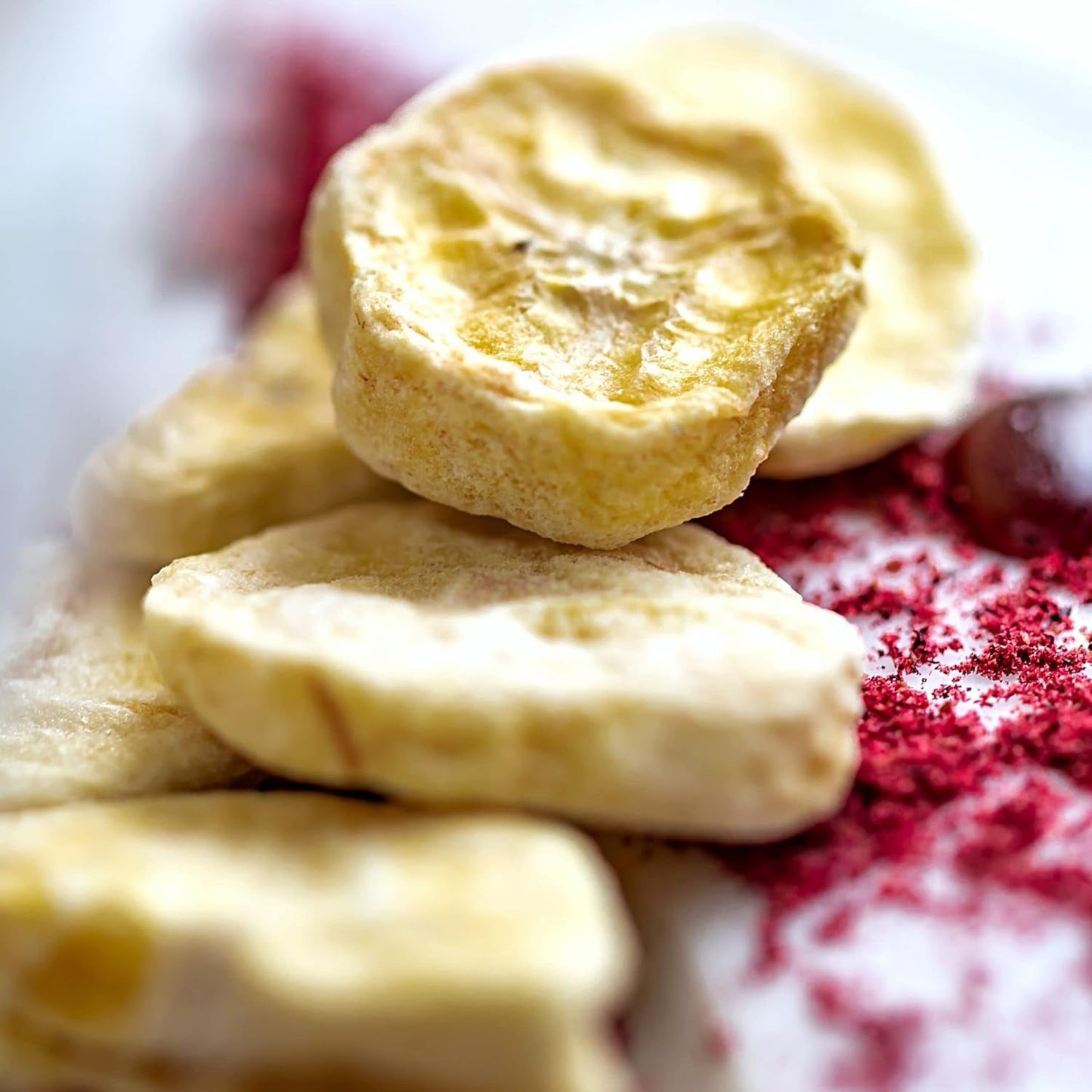 Banane liofilizzate | Confezione 120g Banane secche senza zucchero | Banana liofilizzata | Banane con frutta secca | Banane fresche liofilizzate | Fette di banana liofilizzata Naty Shop prodotti disidratati