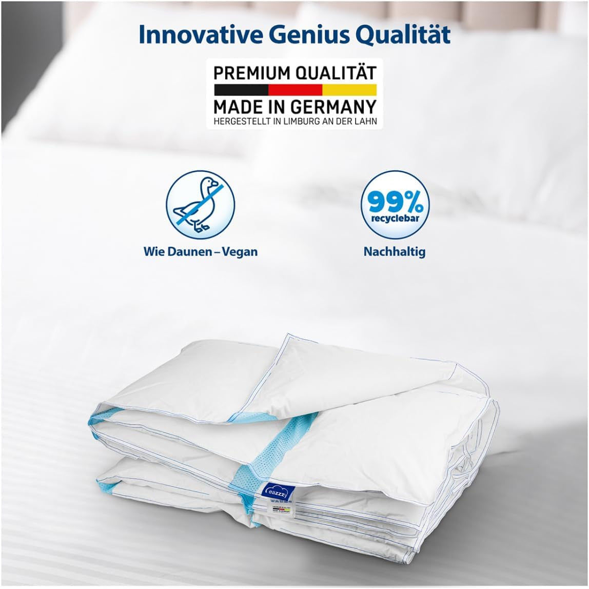 Genius Eazzzy Climate Comfort Trapunta 155 X 220 Cm, Fibratight, Trapunta leggera per tutte le stagioni, Trapunta traspirante, Temperatura gradevole per il sonno, Trapunta per tutte le stagioni Trapunte e piumini Naty Shop