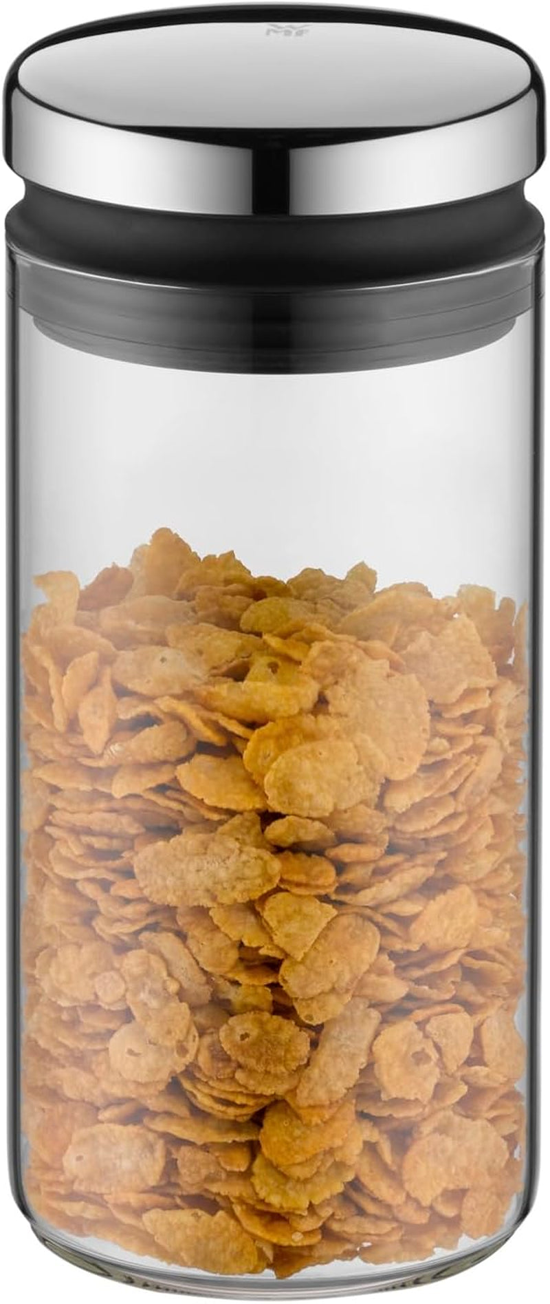 WMF Depot Barattolo in Vetro da 1 L, Altezza 21,5 cm, Barattolo con Coperchio, Contenitore per caffè in grani, Barattolo per Cereali, Barattolo per Alimenti con Ampia Apertura di Riempimento (Confezione da 4) Scatole per Alimenti Naty Shop