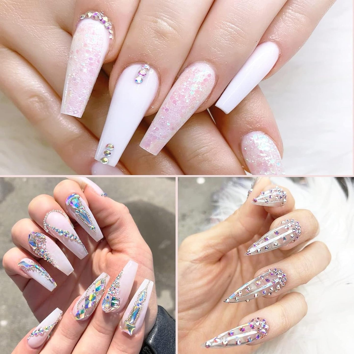 4200 Stück Strasssteine ​​​​Für Nägel, Nagelglitzer, Pailletten, Nagelaufkleber Mit Kristallen, Nagel-Edelsteinen, Diamanten Für Nagelkunst, Einschließlich Wachsstift Für Strasssteine ​​​​Und Strass-Picker