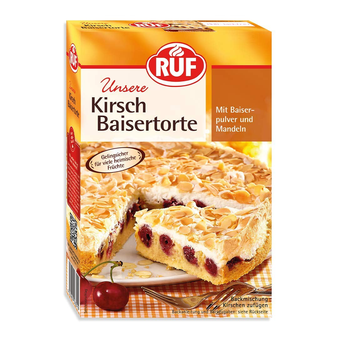 RUF Apfeltorte, Backmischung Für Eine Apfel-Torte Mit Sahne-Creme und Zimt-Zucker, Apfel-Zimt-Torte, Vegan Naty Shop Kirsch-Baiser-Torte 350 G