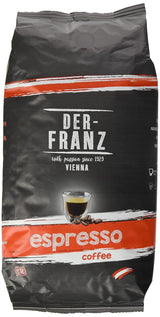 Der-Franz Espresso Kaffee, Intensità 5/5, Arabica e Robusta, ganze Bohne, 4 x 1000 g