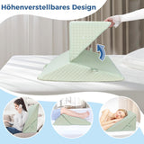 Cuscino a cuneo regolabile per bambini, cuscino da lettura in schiuma ad alta densità per letto e divano, cuscino ergonomico per la testa del letto a cuneo per apnea da reflusso notturno, cuscino per le gambe/cuscino per la schiena per il gioco e la lettura (Verde)