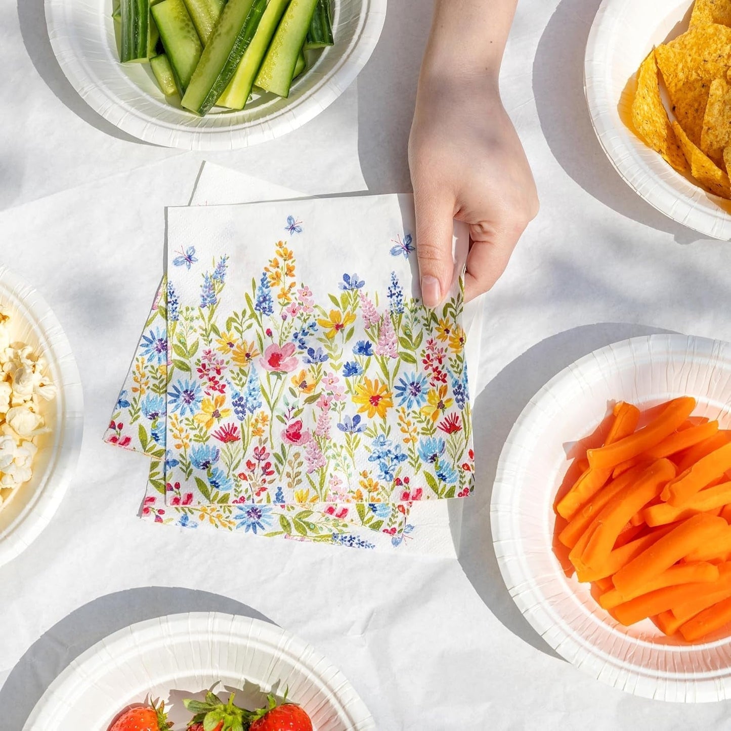 Talking Tables Tovaglioli usa e getta da tavolo, Tovaglioli di carta morbidi, Tovaglioli usa e getta con motivi floreali, Per matrimoni o uso quotidiano, Ecologici, Compostabili, Riciclabili