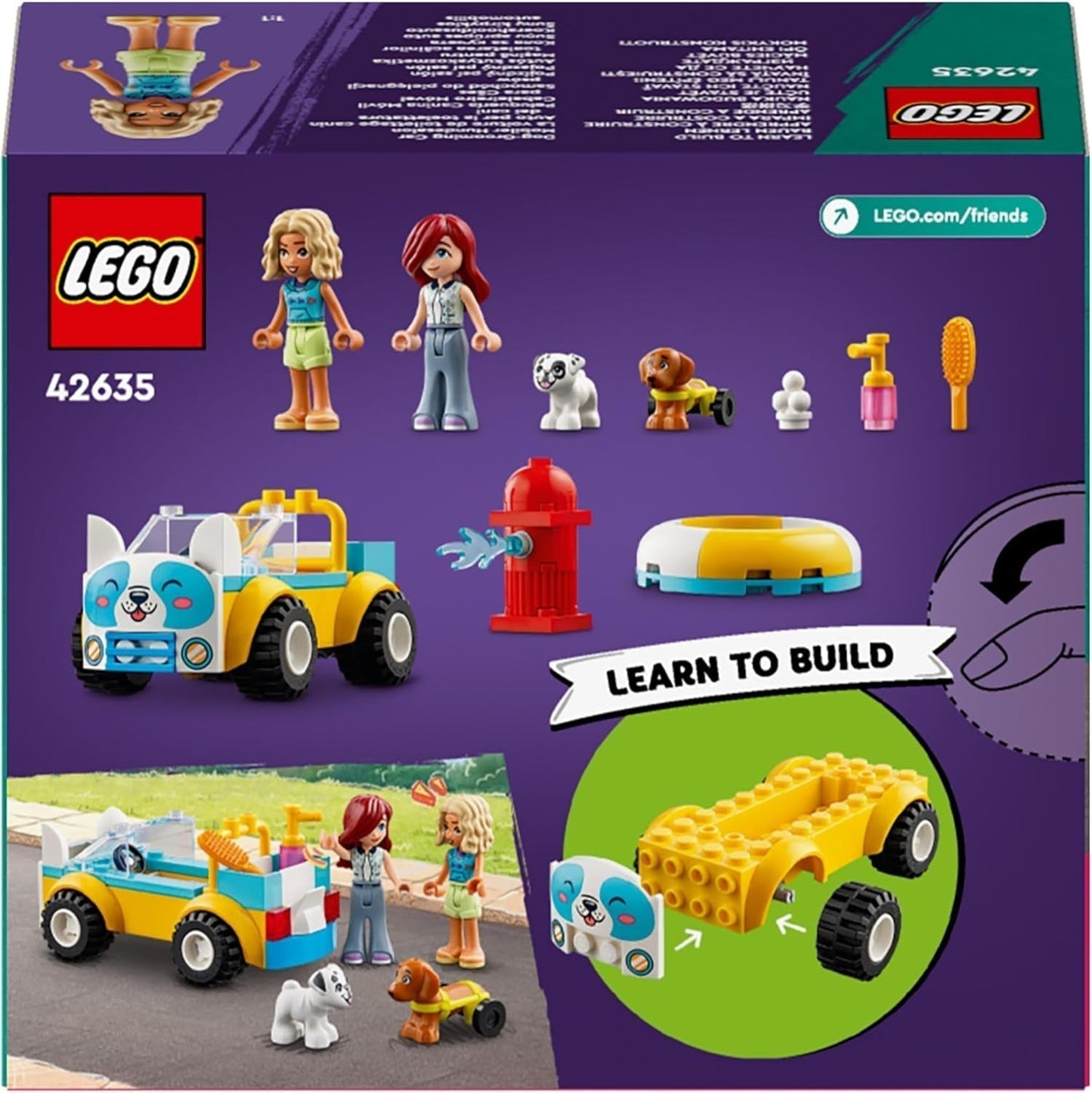 LEGO Friends Sala mobile per la toelettatura dei cani, set da gioco con veicoli per animali, giocattolo per bambini con 2 personaggi e 2 cani per ragazze e ragazzi a partire da 4 anni, set per la toelettatura dei cani 42635 Set da costruzione Beuche den LEGO-Store