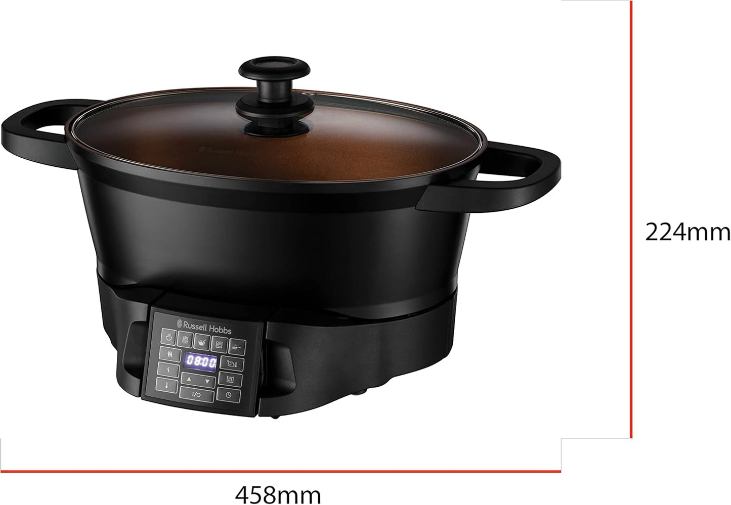Multicooker Russell Hobbs 6,5L, display digitale, 8 funzioni di cottura Slow Cooker Naty Shop