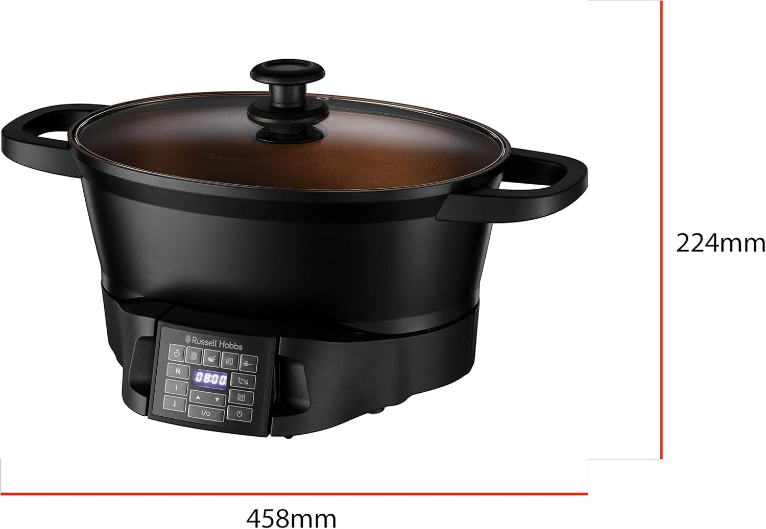 Multicooker Russell Hobbs 6,5L, display digitale, 8 funzioni di cottura Slow Cooker Naty Shop