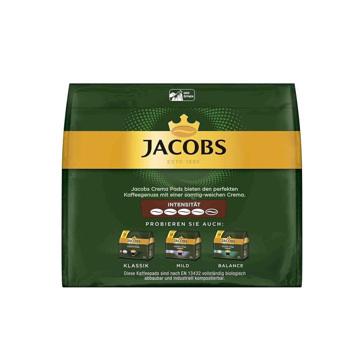 Kräftig Cream Pads, 90 Senseo compatibile Kaffeepads UTZ-zertifiziert, 5er Pack, 5 x 18 Getränke & Cream Pads, 90 Senseo compatibile Kaffeepads UTZ-zertifiziert, 5er Pack, 5 x 18 Getränke