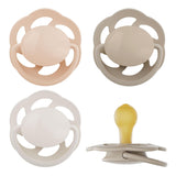 nip - Verde Ciliegia | 0-6 mesi | Confezione da 4 | Suzeta per bebeluși, potenza per alaptare e per loro. Tessuto sostenibile, realizzato in materiale naturale, verde scuro/marrone