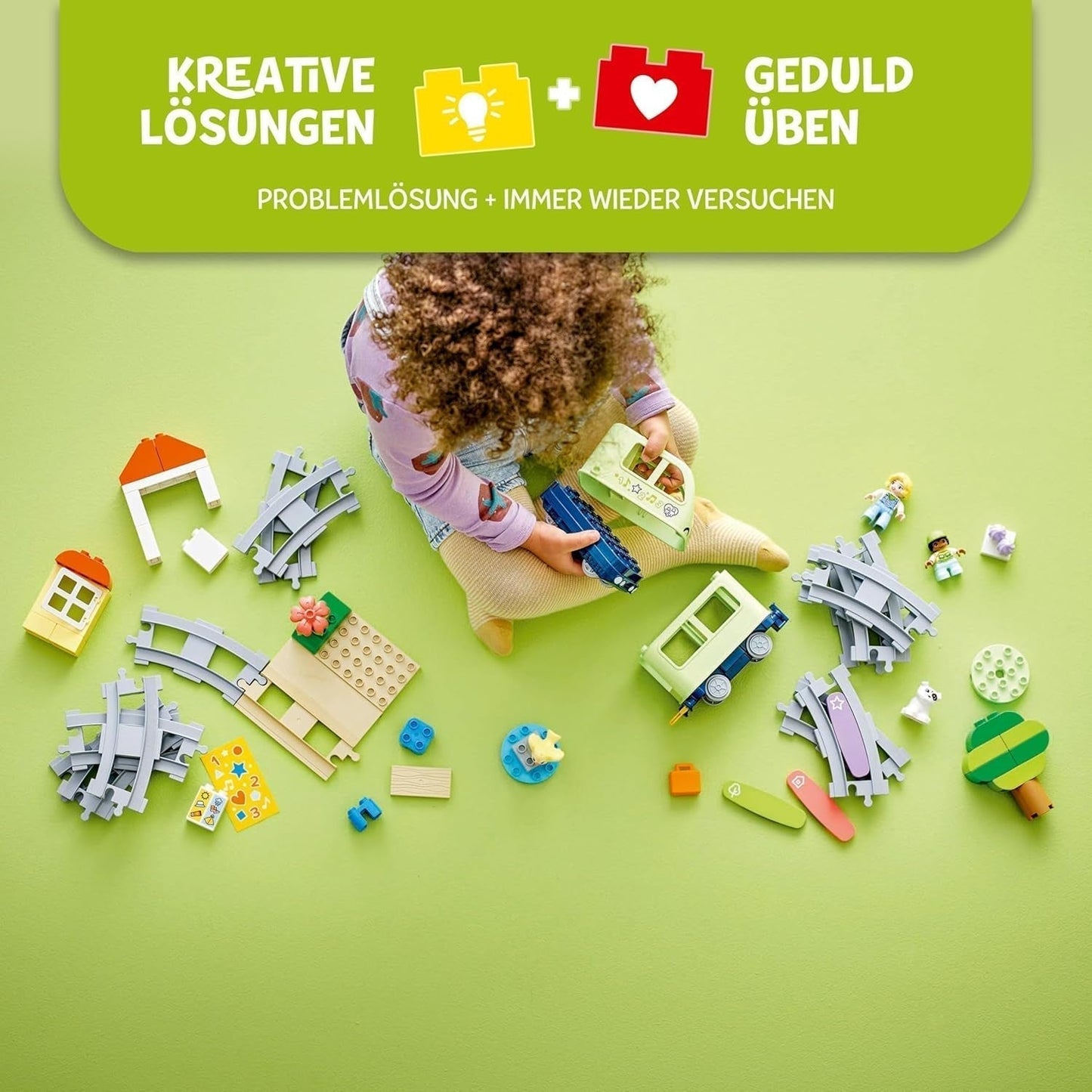 LEGO DUPLO Town Treno Avventura Interattivo, Playset con luci e suoni per il gioco di ruolo, Consente ai bambini di 2 anni di costruire binari, Giocattolo educativo prescolare 10427 Set da costruzione Besuche den LEGO-Store