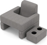 Cuscino da lettura per letto e divano, cuscino per libri, liberamente abbinabile con portabevande e fodera lavabile, cuscino da scrivania regolabile per laptop per leggere, giocare, lavorare, scrivere (Grigio)