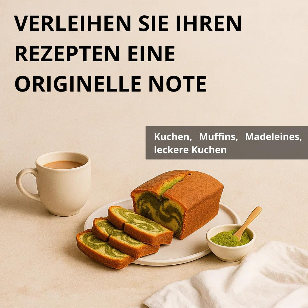 | Matcha biologico in polvere 100 g | Grado cerimoniale in polvere di tè verde Matcha | 100% naturale e di prima qualità | Tè disintossicante | Compatibile con set Matcha, stelo, ciotola e bicchiere.