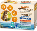 IAMS Alimento Umido Naturale per Gatti in Salsa - Alimento Umido di Alta Qualità con Pesce per Gatti Adulti, Collezione Mare, 12 x 85g