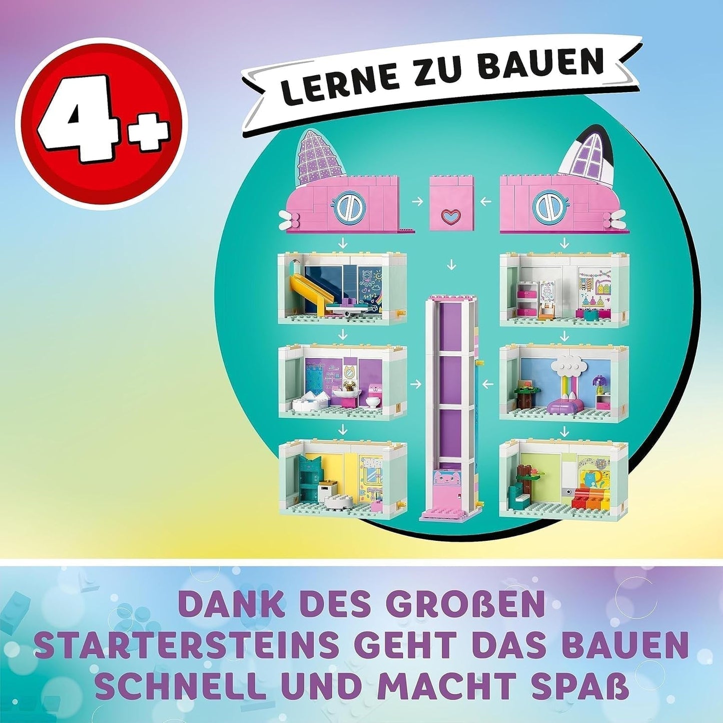 Lego 10788 Set di giocattoli per la casa delle bambole di Gabby, 8 stanze e 4 piani La casa delle bambole di Gabby con personaggi Pandi, Suricato e Kuchi e accessori, regalo per bambine, ragazzi e bambini di 4 anni, set da costruzione Besuche den LEGO-Store