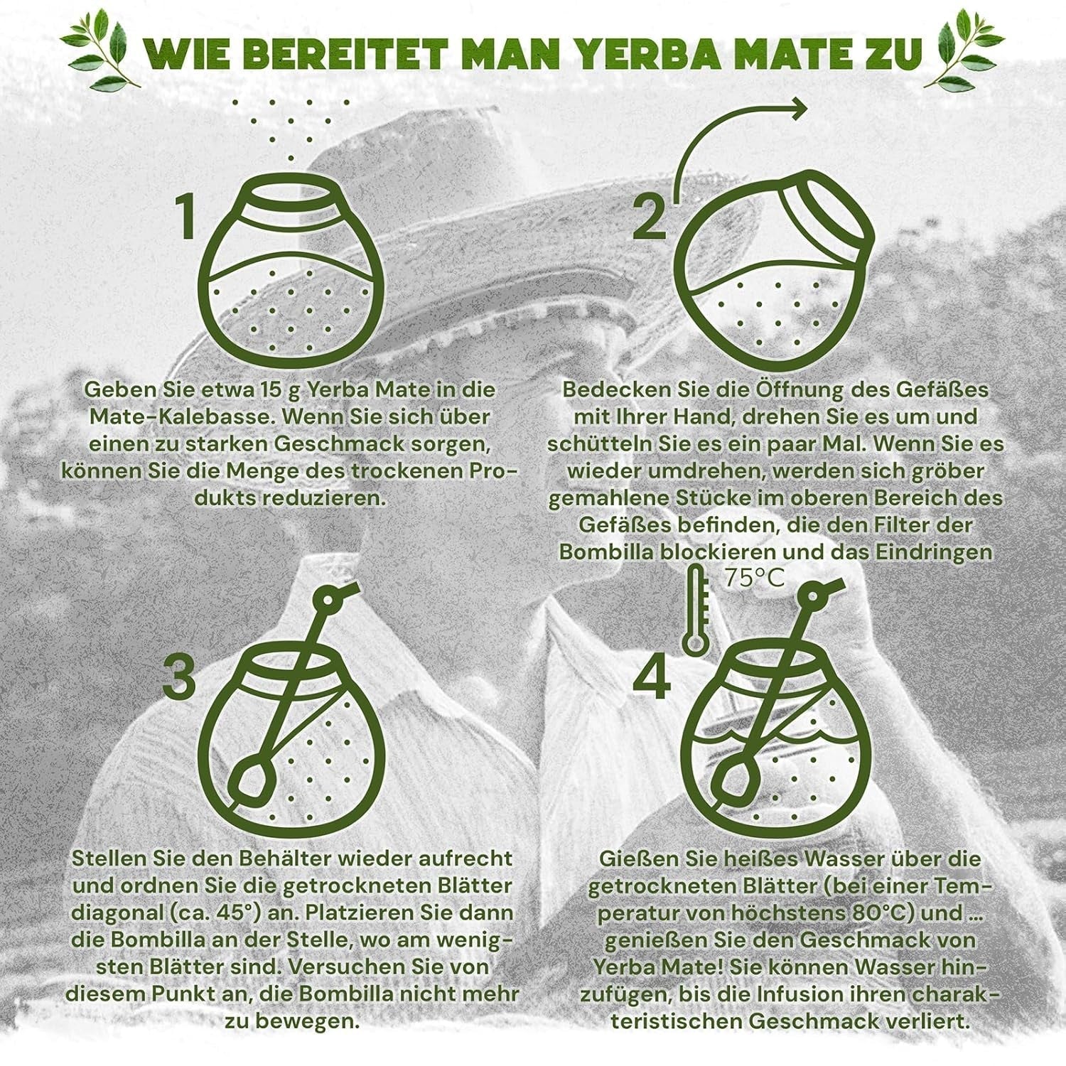 Verde Mate Green Orgánica 500 G – Yerba Mate biologica dal Brasile – senza fumo e lavorata con cura 0,5 kg