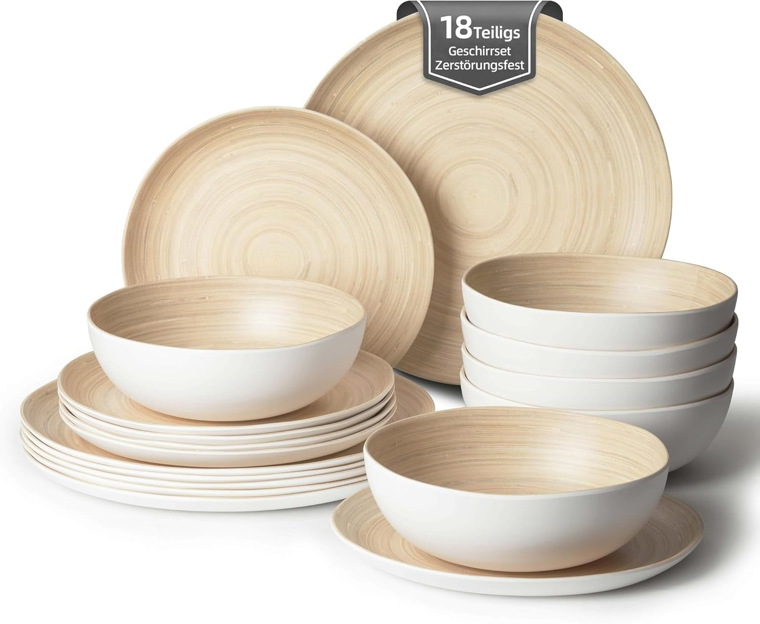 Set stoviglie da campeggio per 6 persone, set stoviglie in melamina da 18 pezzi per attività all'aperto, picnic e feste in giardino, set di piatti, servizio combinato, stoviglie da campeggio per camper