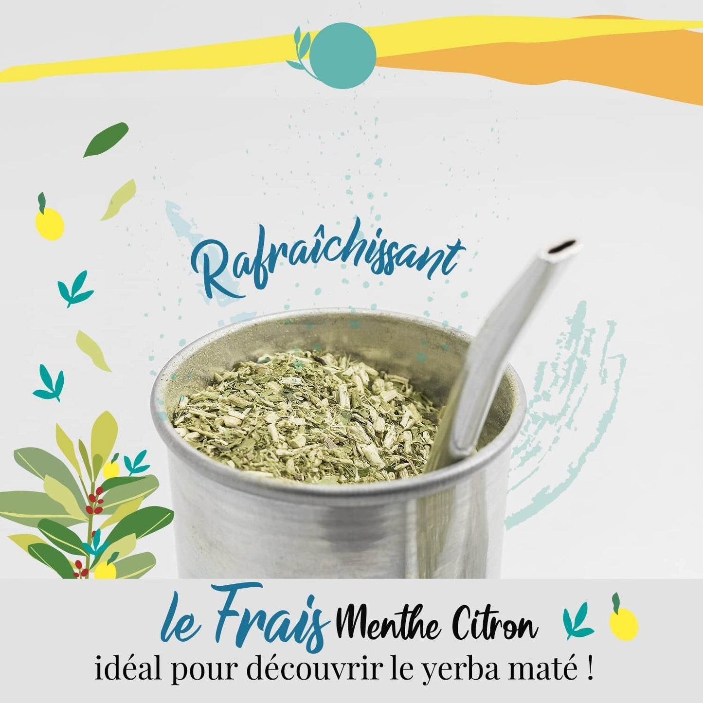 ORIGEENS BIO YERBA MATE CON MENTA E LIMONE 200 G - Freschezza I Bio Yerba Mate non torrefatto, foglie, senza steli e polvere