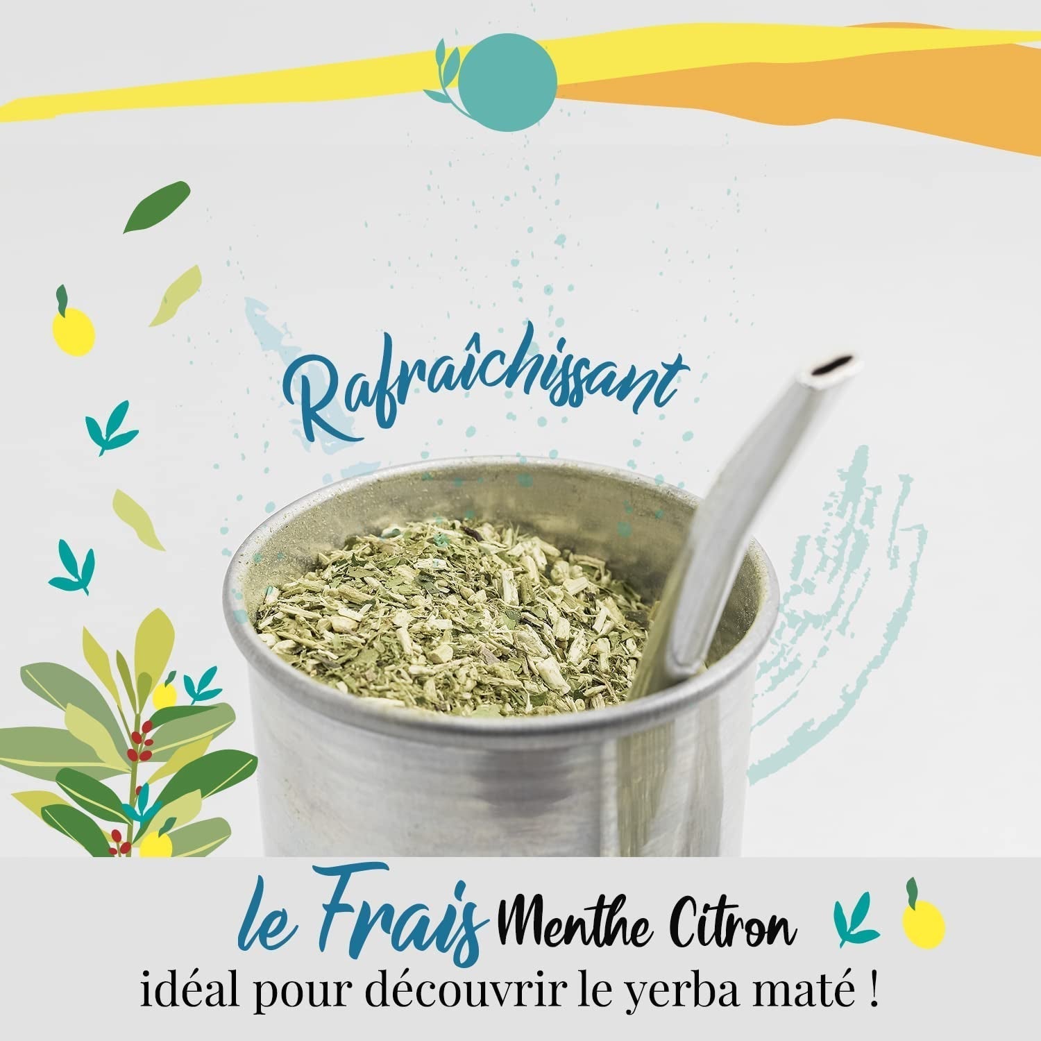 ORIGEENS BIO YERBA MATE CON MENTA E LIMONE 200 G - Freschezza I Bio Yerba Mate non torrefatto, foglie, senza steli e polvere