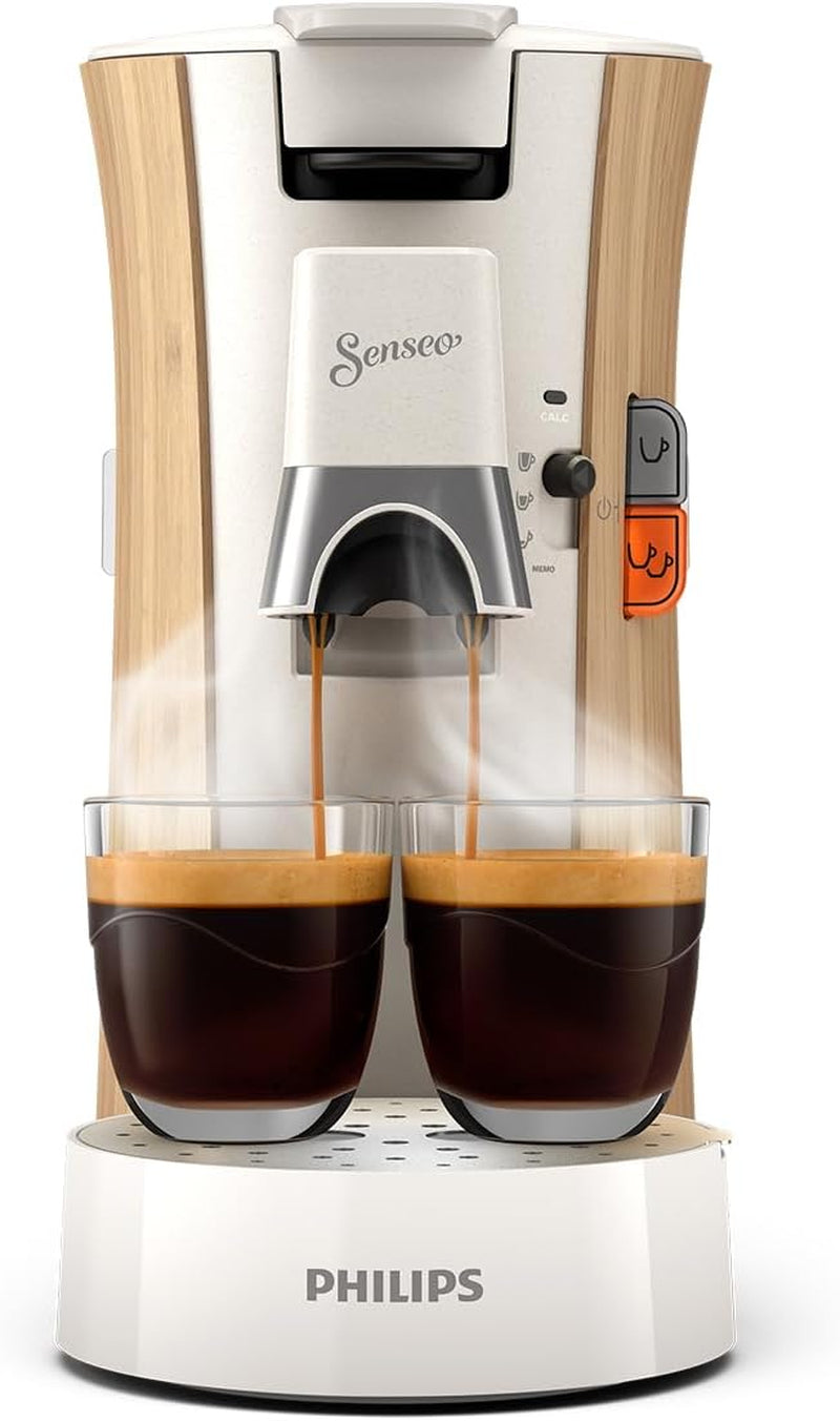 Macchina per caffè espresso con capsule PHILIPS Senseo Select - Intensity Plus, con funzione Memo per 3 specialità di caffè, Crema Plus, prodotto ecologico, alta qualità, bianco seta (CSA240/05)