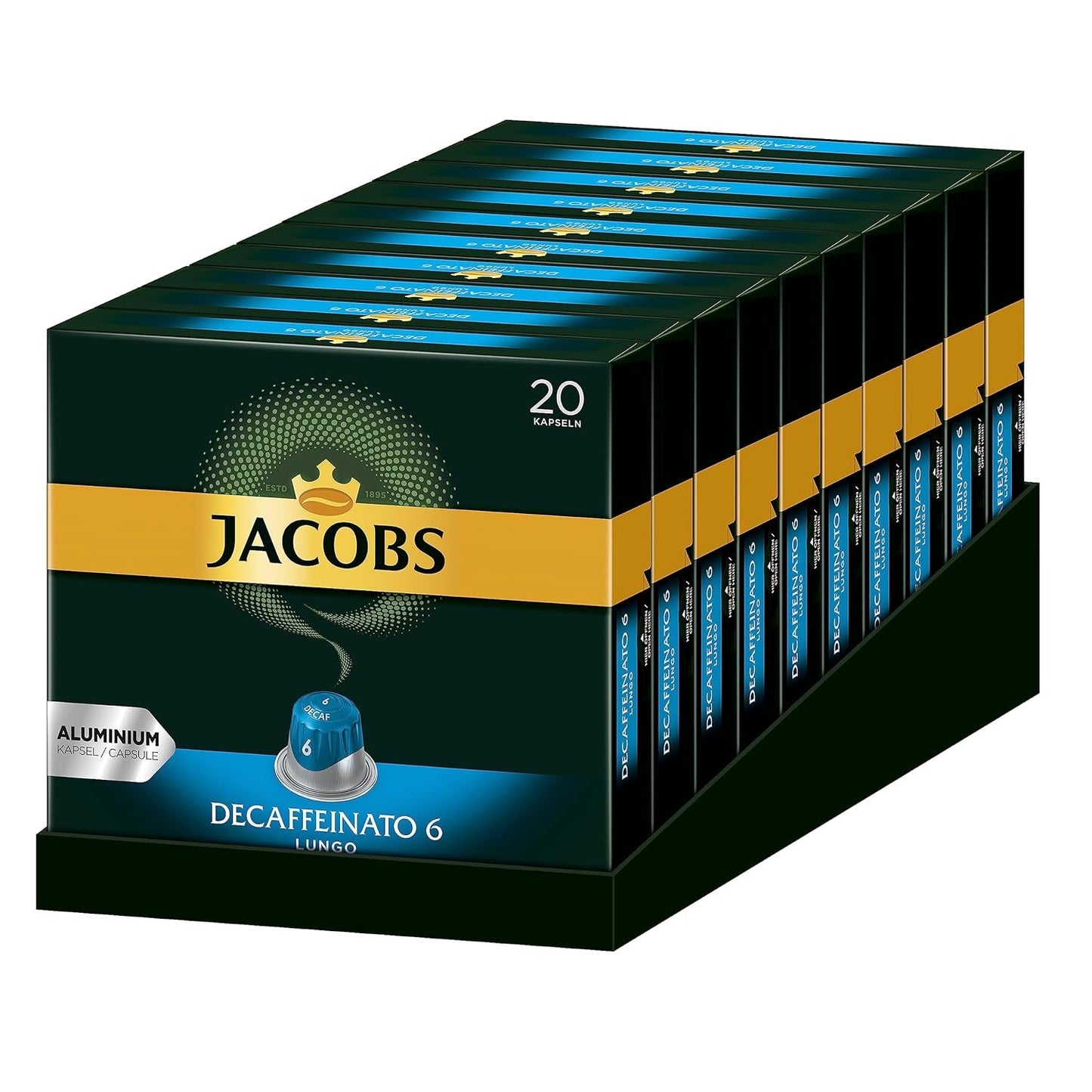 Kaffeekapseln Lungo Classico (nur für kurze Zeit) Megapack XXL & Kaffeekapseln Lungo Decaffeinato- Intensität 6-200 Capsule compatibili Nespresso, 10er Pack, 10 x 20 Getränke