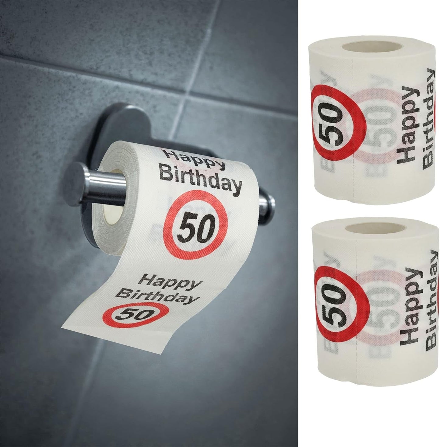 Set 4 carte igieniche "Buon 40° compleanno" │40° compleanno 24 metri 2 tessuti 180Gr/Qm │ Carta igienica motivo carta igienica (4 X carta igienica 40)