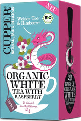 Cupper Tè Bianco Biologico, Lampone, 20 Bustine, 34g (Confezione da 4)