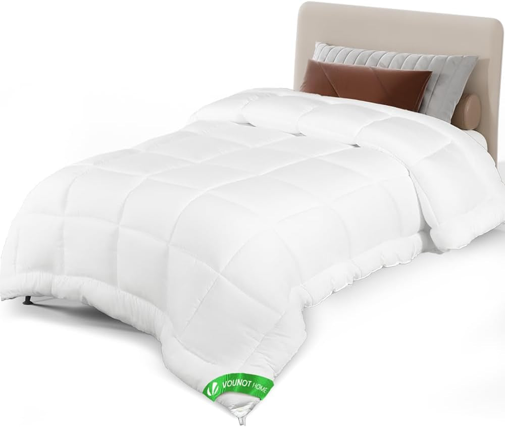 VOUNOT Piumino 155X200Cm, Set di 2 Piumini Invernali 4 Stagioni 500GSM, composto da 2 piumini annodati insieme Piumino Adattabile per l'estate e l'inverno, Piumini e trapunte Standard Oeko-Tex Naty Shop Coperta per tutte le stagioni 135X200Cm