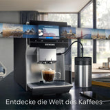 Macchina per caffè espresso automatica Siemens EQ700 classic TP715D01, controllo tramite app, cold brew, display touch intuitivo, fino a 10 creazioni di caffè individuali come preferite, pulizia automatica a vapore, 1500 W, grigio argento