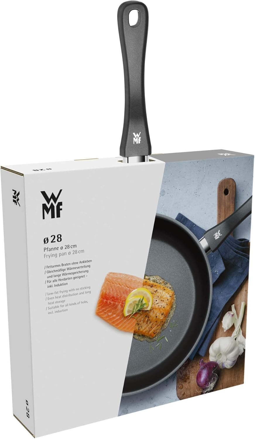 WMF Devil padella 28 cm, padella per induzione, acciaio inox Cromargan, manico in plastica Pentole e Padelle Naty Shop