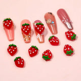 100 pz 3D Nail Charms Rosa Rot Kirsche Erdbeere Blume Nagel Charms Kamelie Rose Schmetterling Nail Art Charms Flatback Herz Schleife Charms Nägel Zubehör Mond Stern Nagelschmuck Nageldesign Anhänger