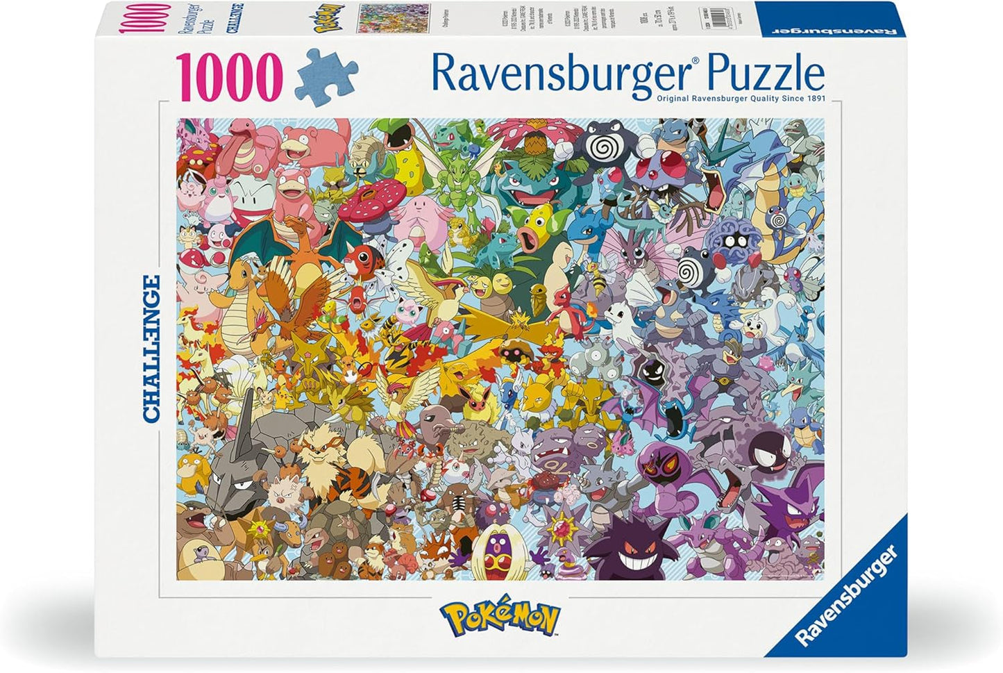 Ravensburger Puzzle 1000 Pezzi 12000460 Pokémon Sfida - Tutti i 150 Pokémon della prima generazione come puzzle impegnativo per adulti e bambini dai 14 anni in su Puzzle Naty Shop