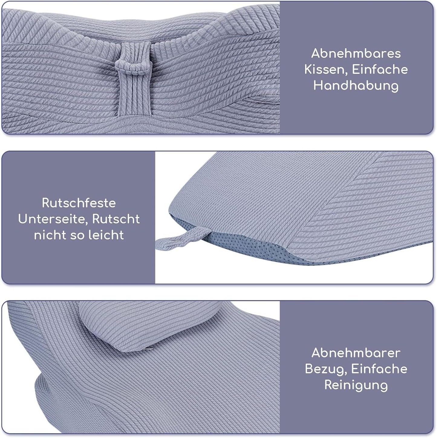 Cuscino da lettura per letto e divano, Cuscino in piuma, Cuscino da letto in memory foam, Cuscino per dormire sul fianco, Cuscino ergonomico per il supporto della schiena per leggere e guardare la TV