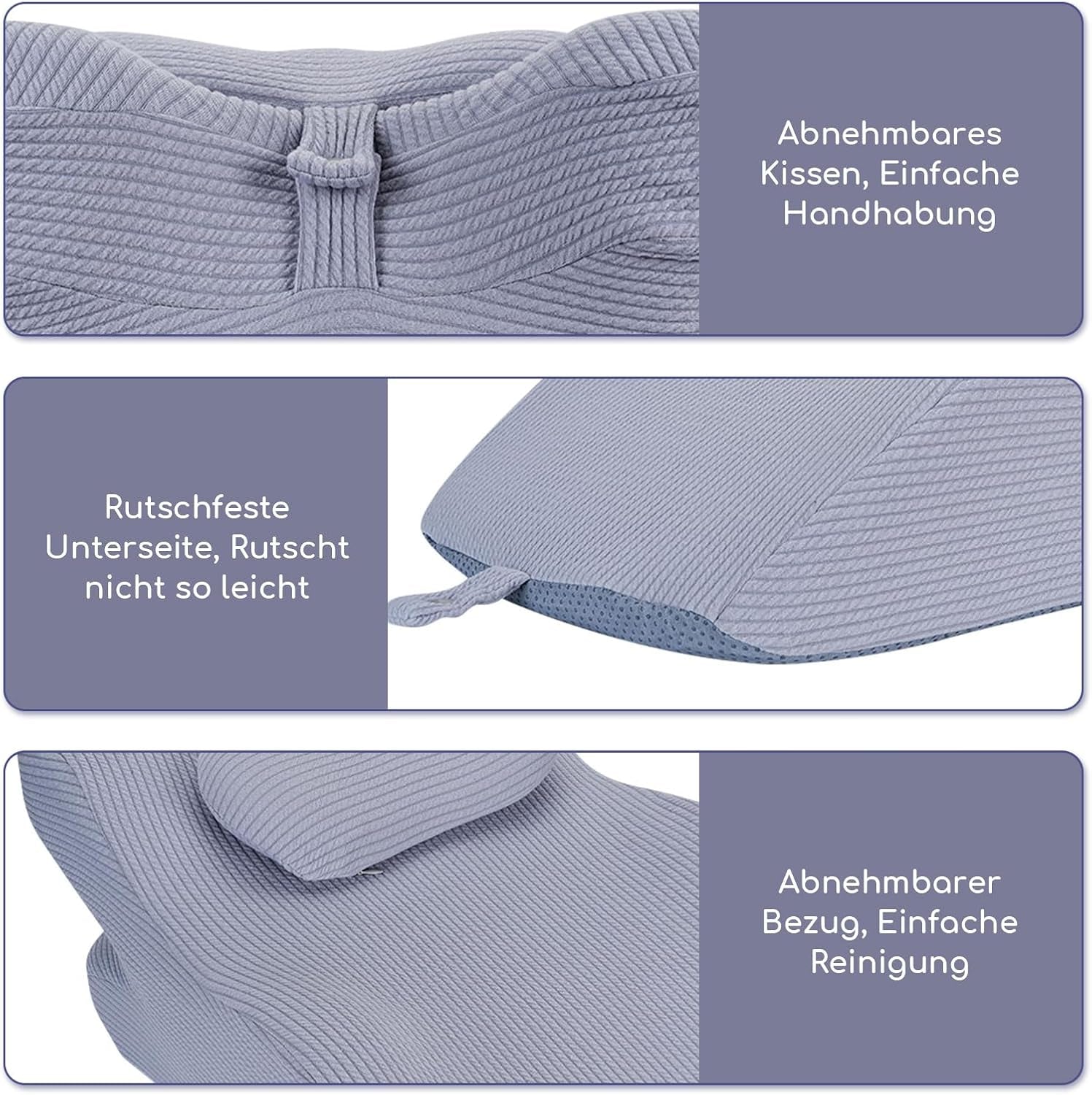 Cuscino da lettura per letto e divano, Cuscino in piuma, Cuscino da letto in memory foam, Cuscino per dormire sul fianco, Cuscino ergonomico per il supporto della schiena per leggere e guardare la TV